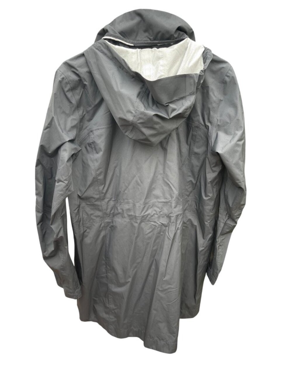 REI Co-Op Black Long Line Hooded Rain Jacket Women's Large Waterproof Gorpcore - Picture 2 of 14